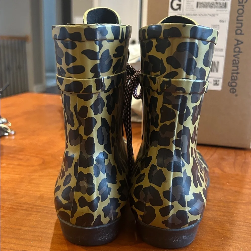 J Crew Leopard Print Rain Boots